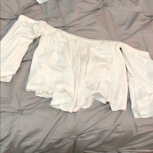 White off the shoulder crop top! Size SM